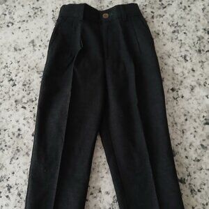 Tommy Hilfiger Boys Classic Charcoal Grey Wool Pleat Front Trouser - 3T